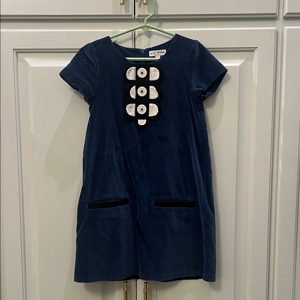 Mini Boden Navy Dress with White Accents